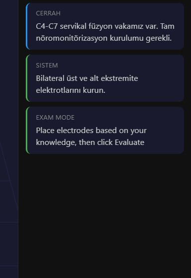 Cerrahi Senaryo — Cerrah ile Gerçek Zamanlı Diyalog